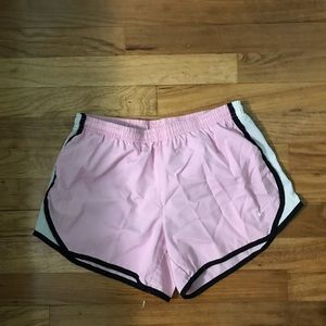 women’s nike athletic drifit light pink shorts